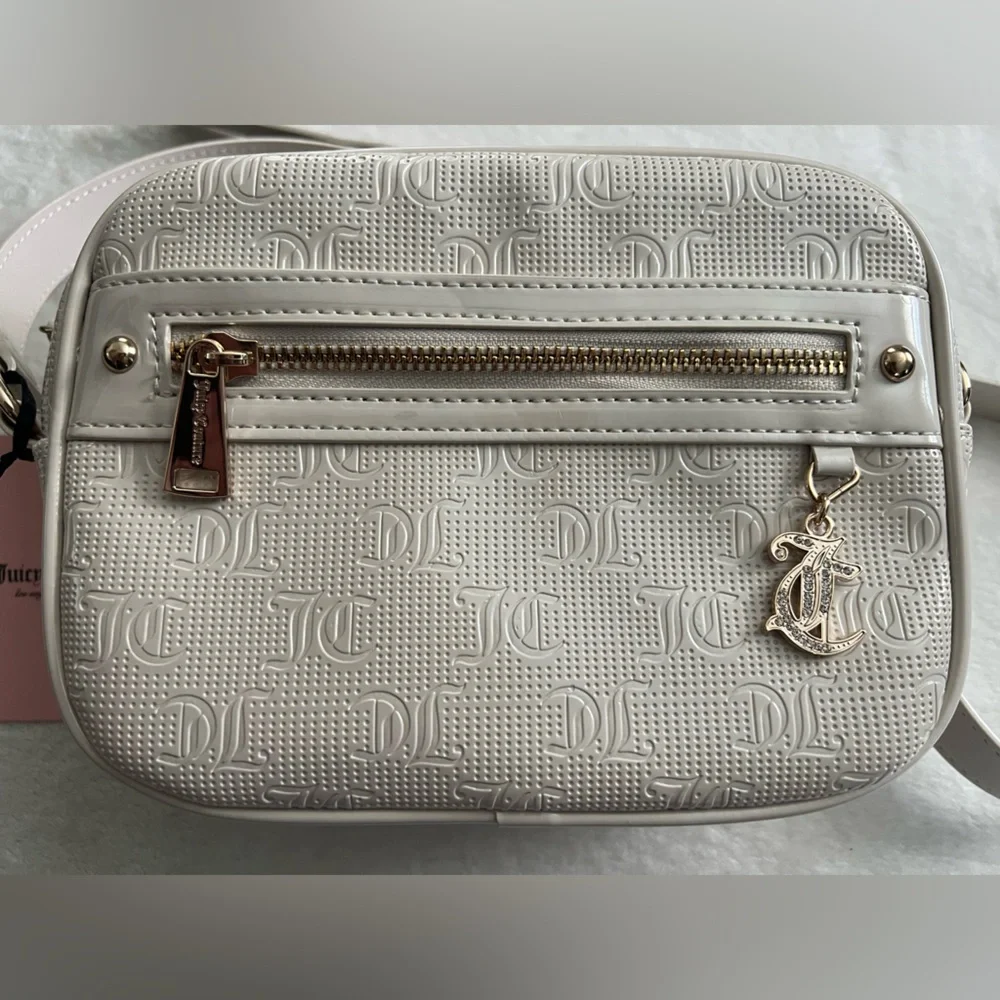 Juicy Couture Cream Crossbody Bag with Embossed Logo, NWT